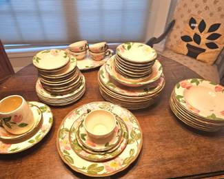 Franciscan rose dishes,  set