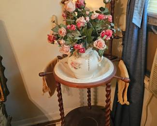 Washd stand with bowl and jug