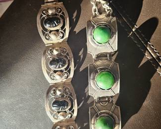 Impressive Sterling and gemstone bracelets 