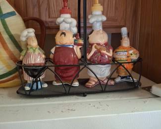 Salt pepper ketchup mustard