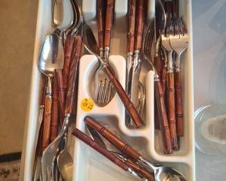 Vintage bamboo silverware