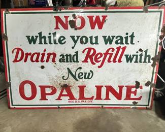 VERY RARE SINCLAIR "OPALINE" PORCELAIN ON STEEL SIGN