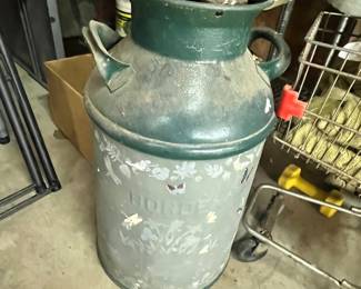 VINTAGE "BORDEN" MILK CAN (ALSO HAVE A GUADALUPE VALLEY CREAMERY CAN!)