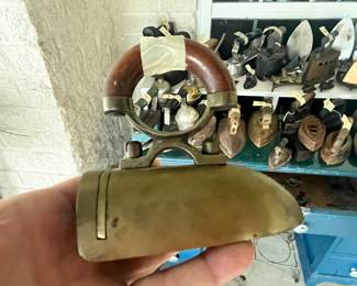 THIS ONE IS A REAL JEWEL - SMALL 19th CENTURY BRASS COAL IRON