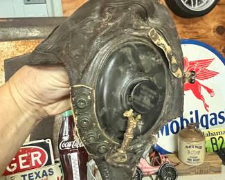 OLD AVIATOR LEATHER CAP w/ EAR PHONES