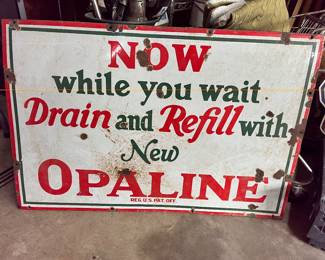 RARE! PORCELAIN SINCLAIR "OPALINE" SIGN
