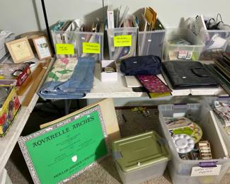 Art drawing pads boxes of paint, watercolor supplies that are very nice supplies for the artist