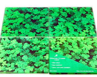 (4) New Killarney Crystal Ireland Coasters
