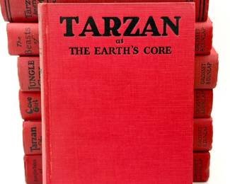 (7) Edgar Rice Burroughs Tarzan Series – Grosset & Dunlap Red Cloth Editions
