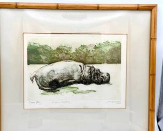Signed Jack Coughlin “Hippo Resting” Color Proof Print
