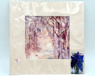 Signed Anna Ozolins Woods Watercolor
