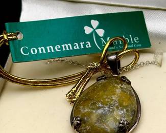 Sterling Silver & Connemara Marble Irish Necklace
