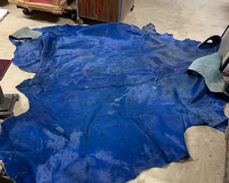 blue cowhide rug