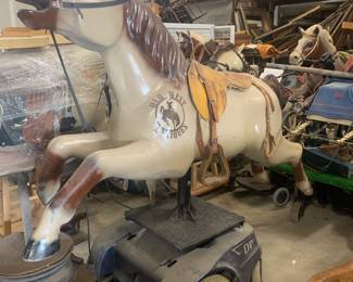 Kiddie horses-on a wheelchair base