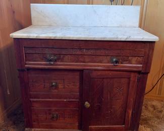 Washstand with marble top