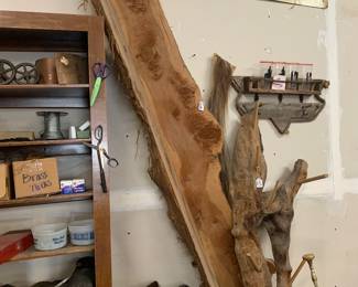 cedar mantel and wood rack