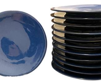 Cobalt Footed Dinner Plates Set 