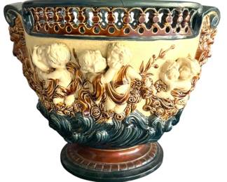 Majolica Cherub Jardiniere 