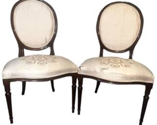 Pair Louis XVI Style Medallion Chairs I 