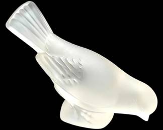 Lalique France Frosted Crystal Bird 