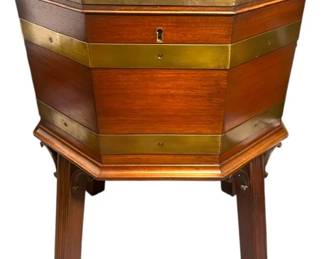 Vintage Octagon Wood Wine Cooler Cellarette 
