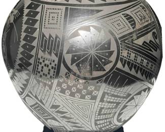 Intricate Lydia Lucero Black Pottery 