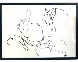 Minimalist Rabbit Study Wall Art 