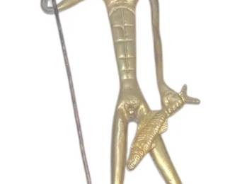 MCM Brass Fisherman Sculpture 