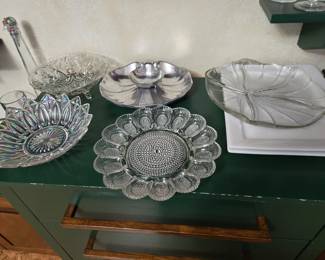 Cut glass and other serving pieces