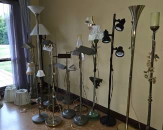 Lots of floor lamps