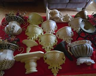 Shelves and pots to hang on the wall