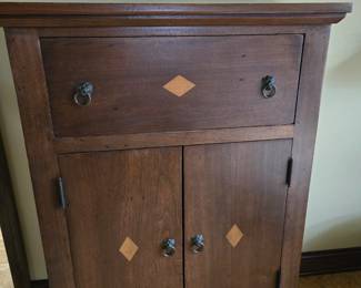 Wood cabinet, diamond insets