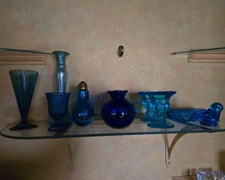 Vintage blue glassware