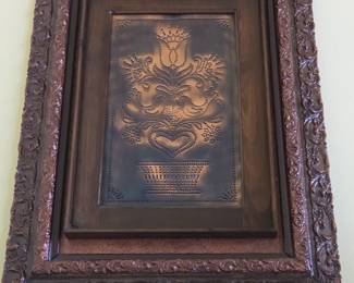 Framed tin artwork