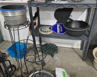 Plant stands, shelves