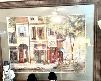 Large French cafe street scene