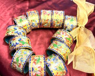 Cloisonne napkin rings