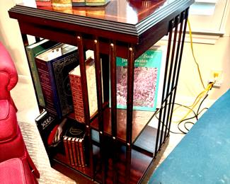 Vintage mahogany revolving bookcase