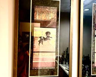 Pair Asian influence horse pictures