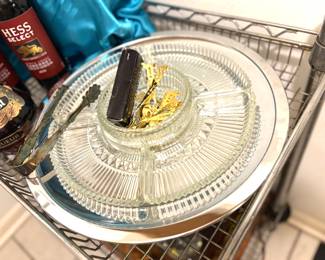 Vintage Kromex lazy Susan serving tray