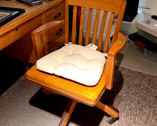 Vintage solid oak office chair