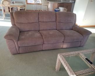 Recliner couch seats three