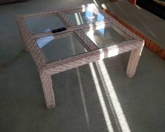 Glass top coffee table