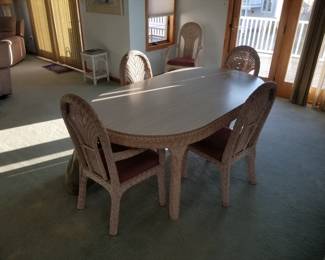 Dining set seats 5 - two captains' chairs & 3 side chairs 