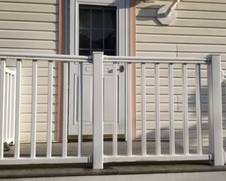 Entry door; vinyl railing