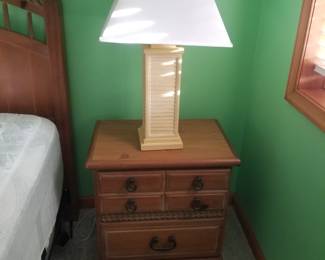 Queen bedroom suite: nightstand. Table lamp