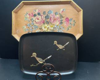 Vintage painted trays 
