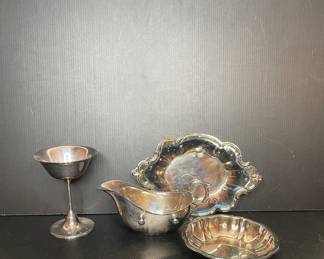 Silverplate serving dishes vtg