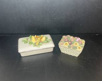 Ceramic floral trinket dishes 