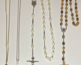 Religious necklaces & rosaries includes sterling silver 